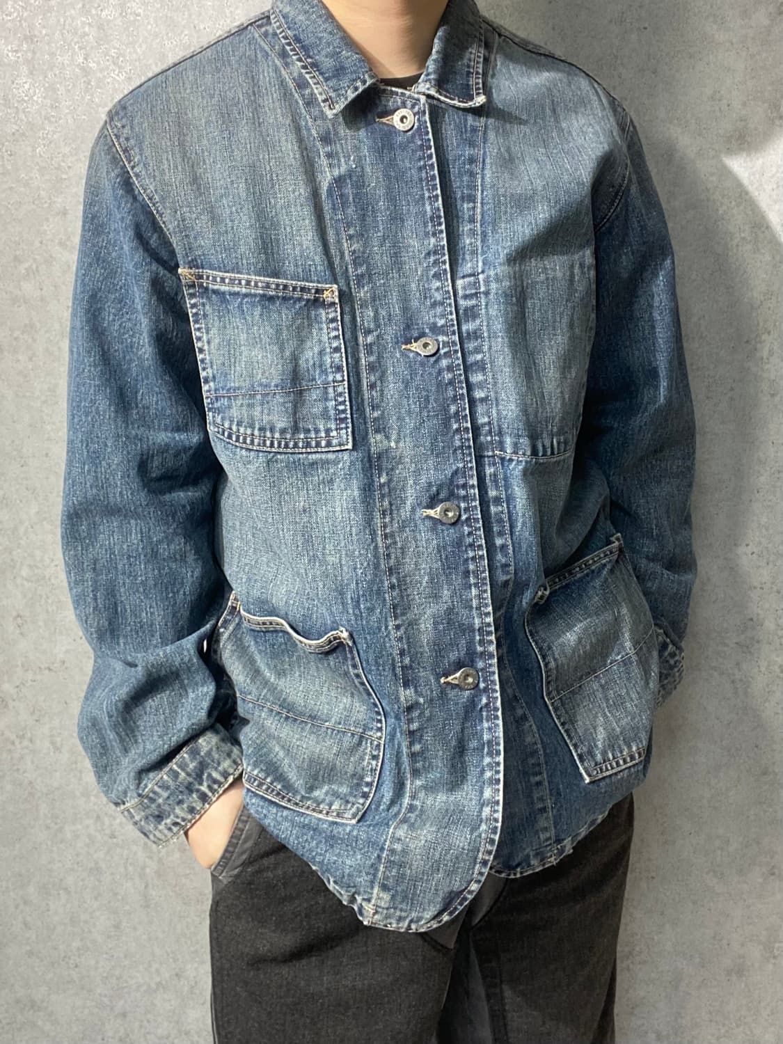 [L] 00s GAP 올드갭 데님 커버올 워크자켓 상품이미지8