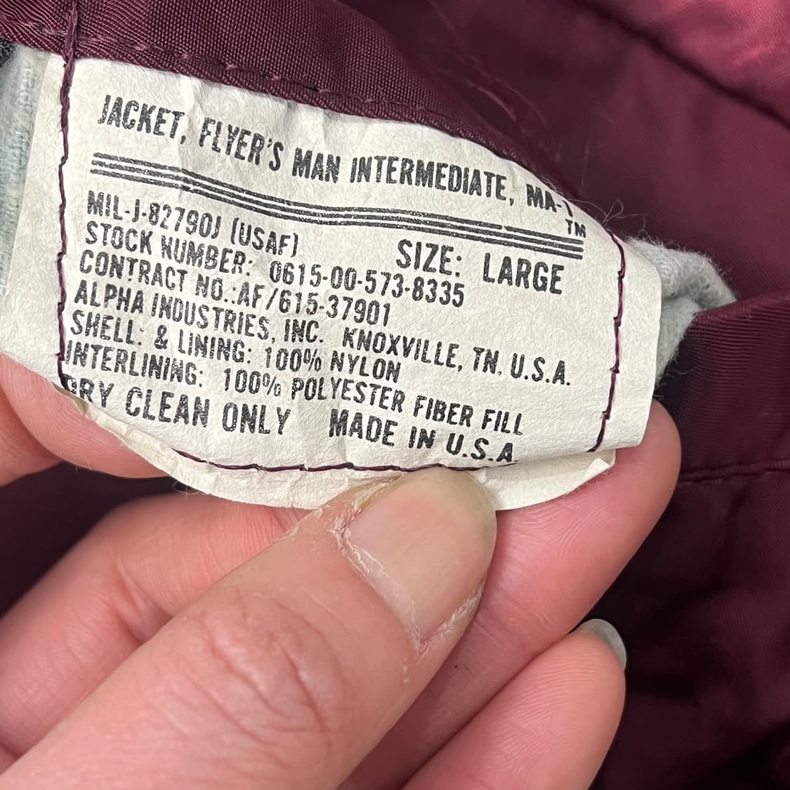 알파인더스트리 ma-1 항공점퍼 s09333 상품이미지10