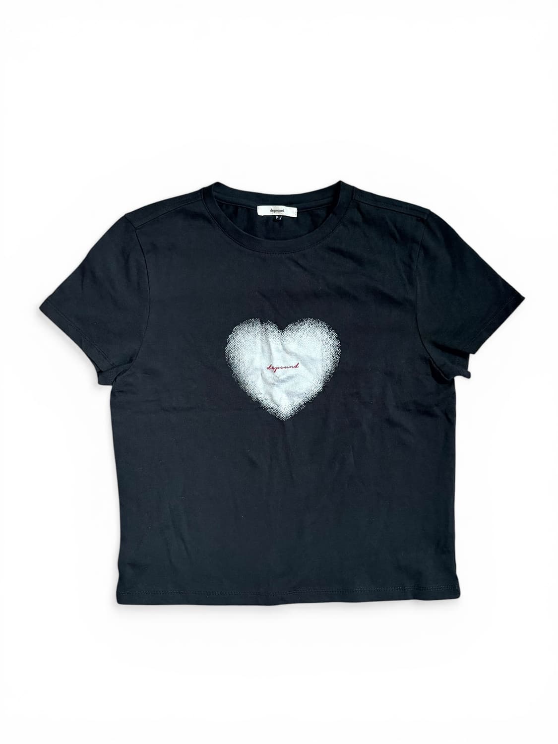 드파운드 하트 슬림핏 티셔츠  black 상품이미지3