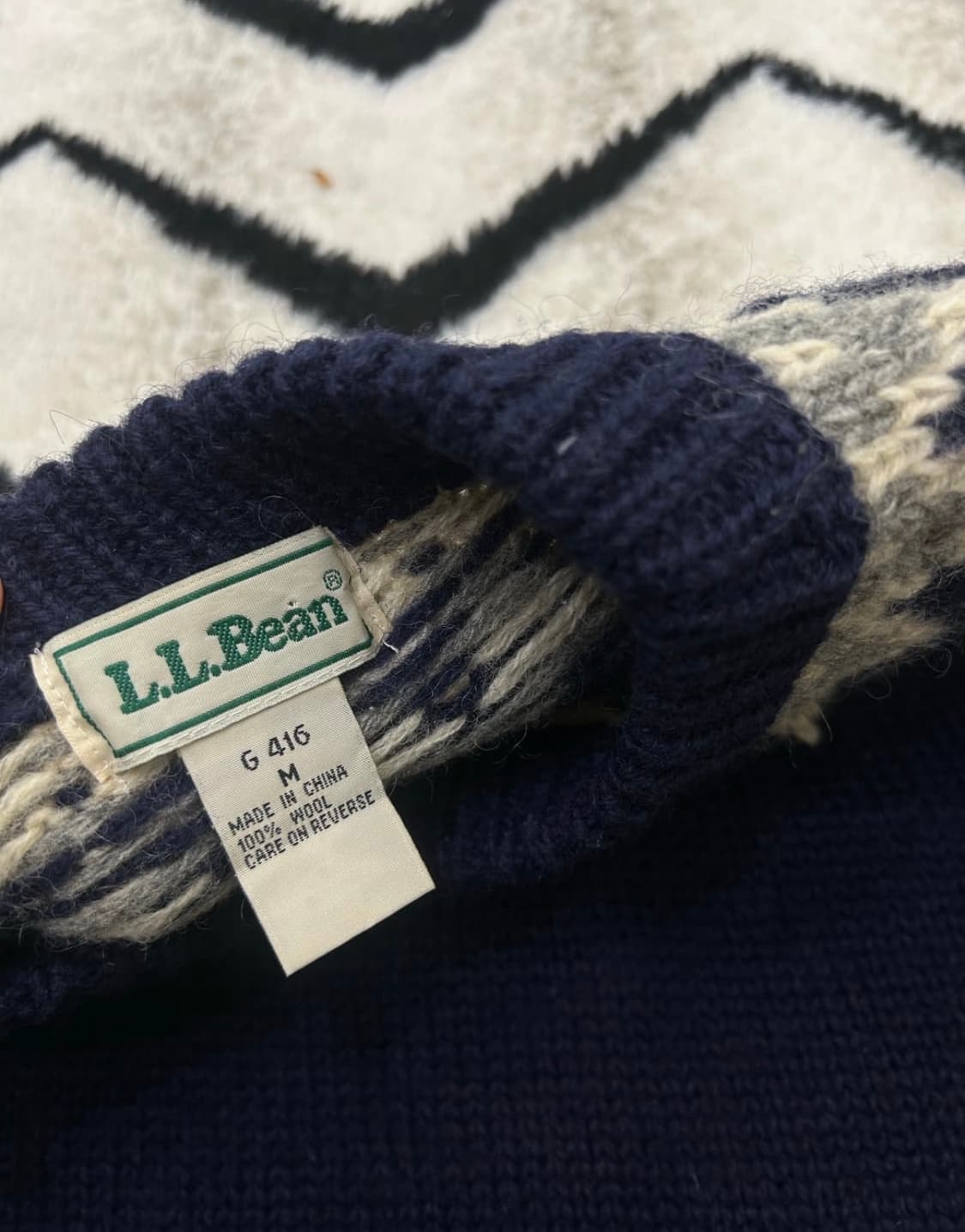 LLbean 노르딕 니트 스웨터 네이비 상품이미지2