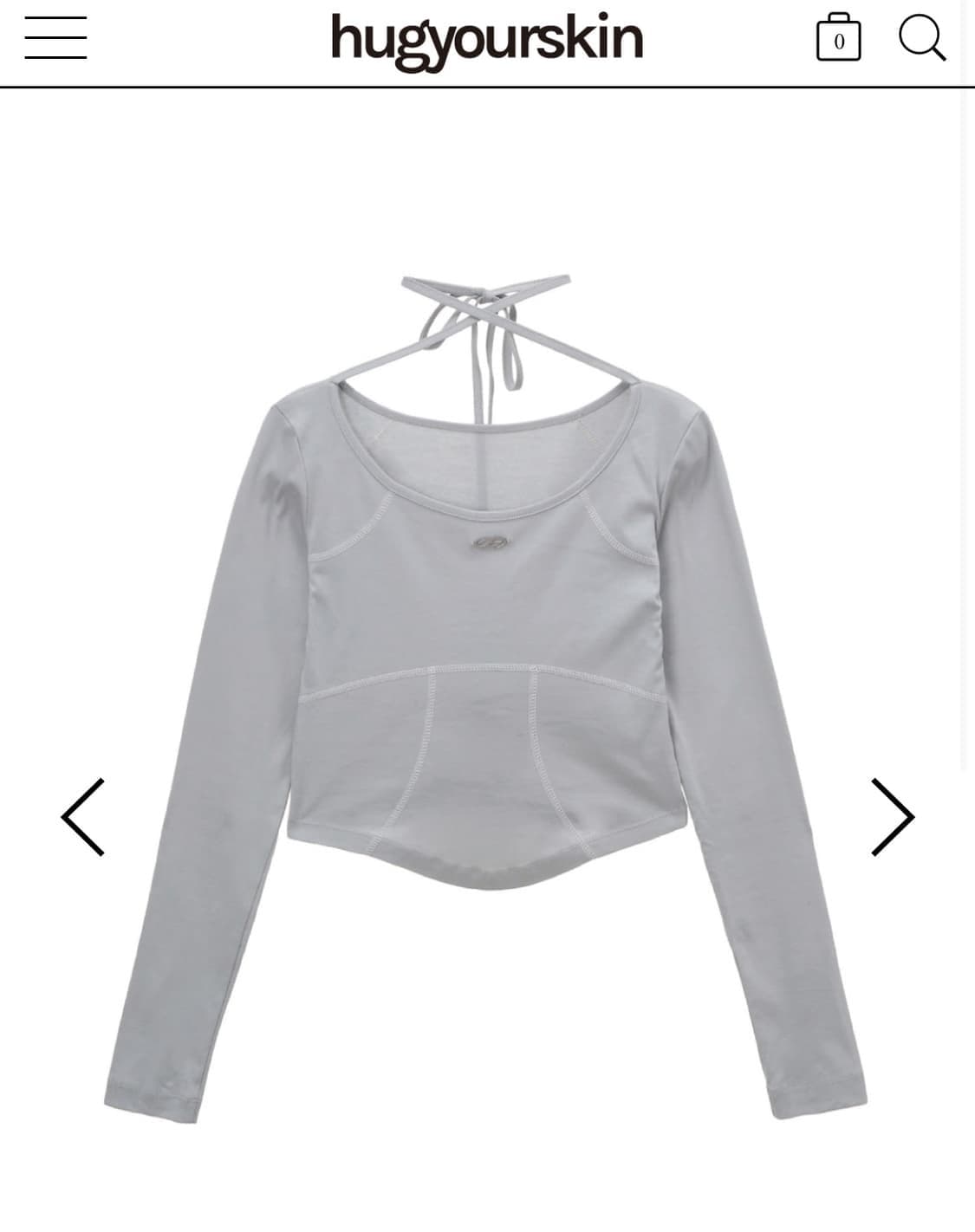 허그유어스킨 메탈 로고 스카프 탑 그레이시 블루 상품이미지1