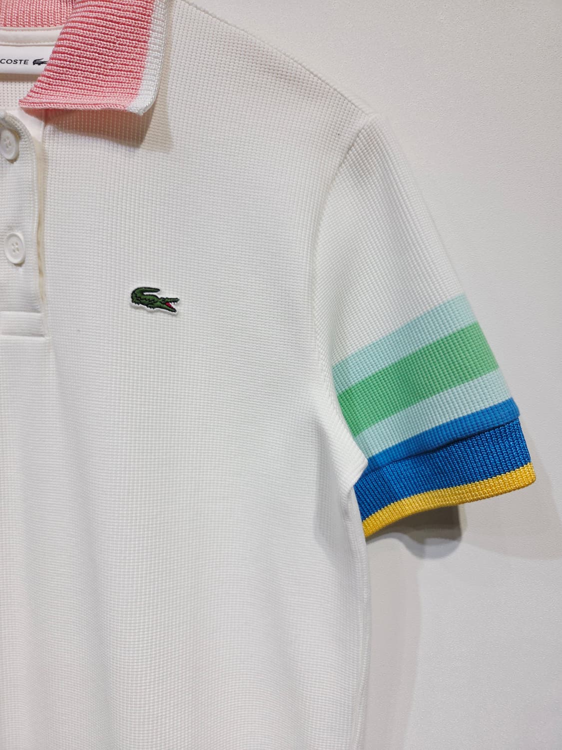 라코스테 와플 조직 배색 카라 원피스 상품이미지5