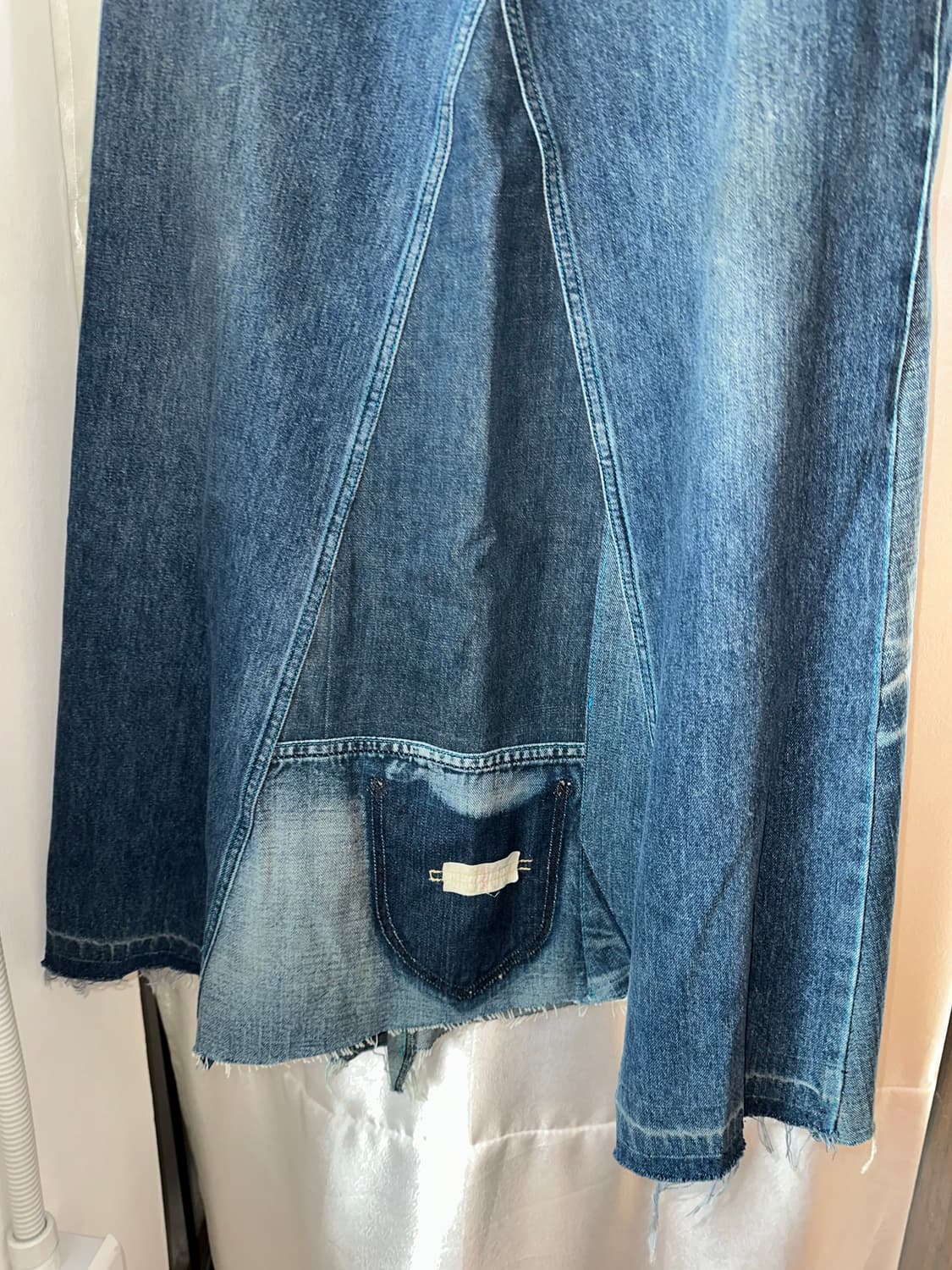 언발 워싱 데님 롱 스커트 상품이미지3