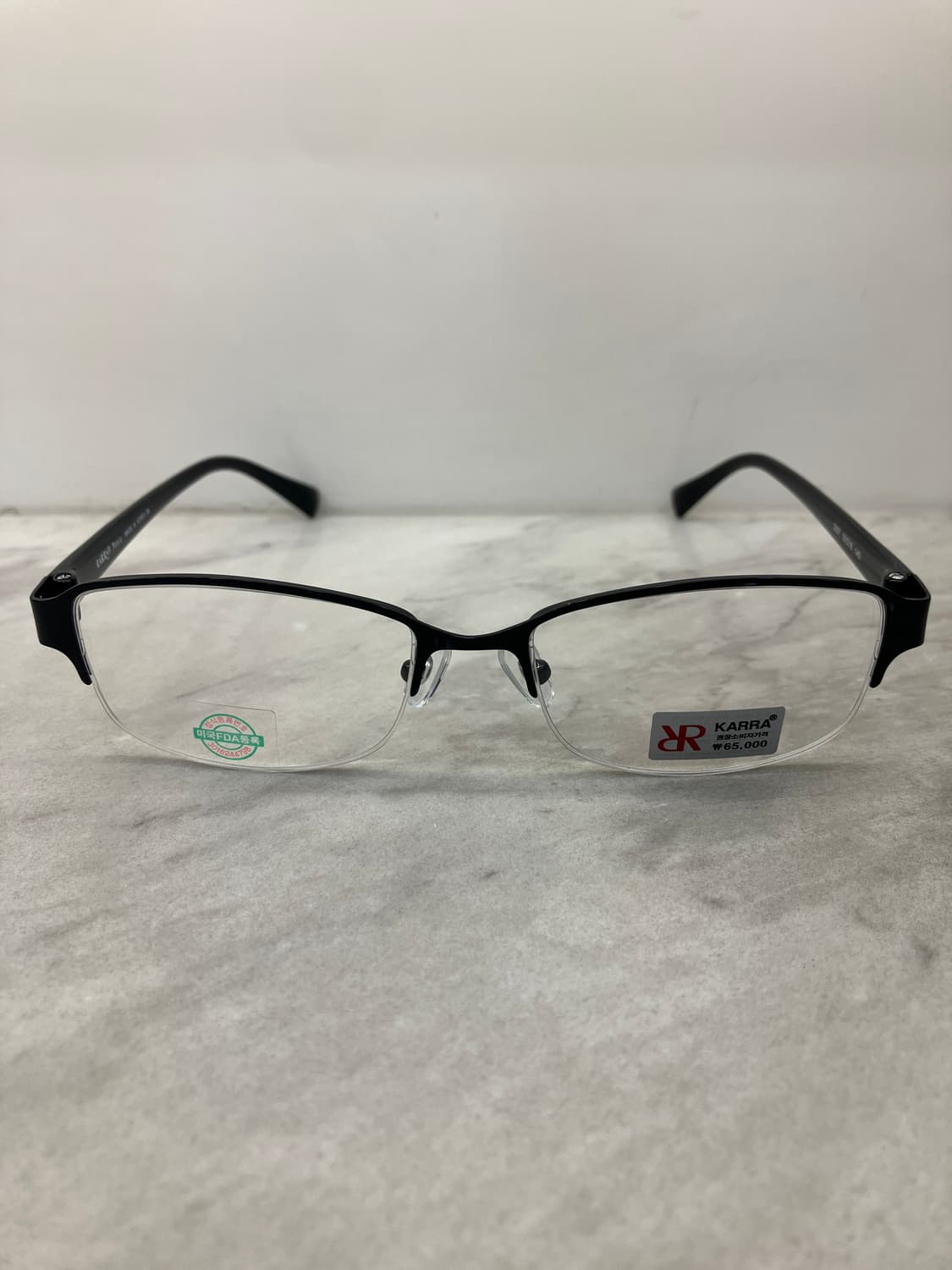 카라 KARRA 블랙 스퀘어 반무테 안경1 상품이미지6