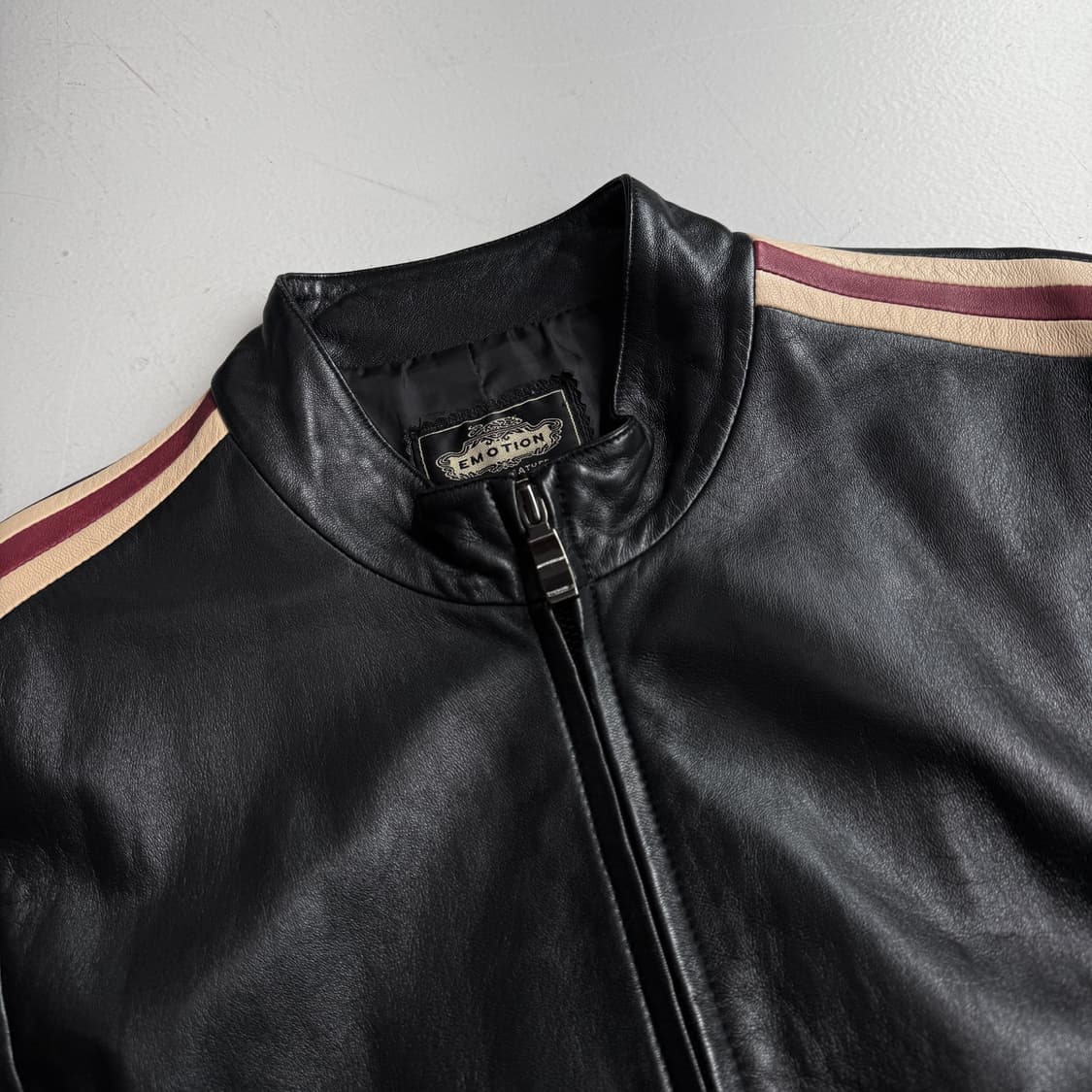 바이커 리얼레더 사이드라인 양가죽 가죽자켓 상품이미지3