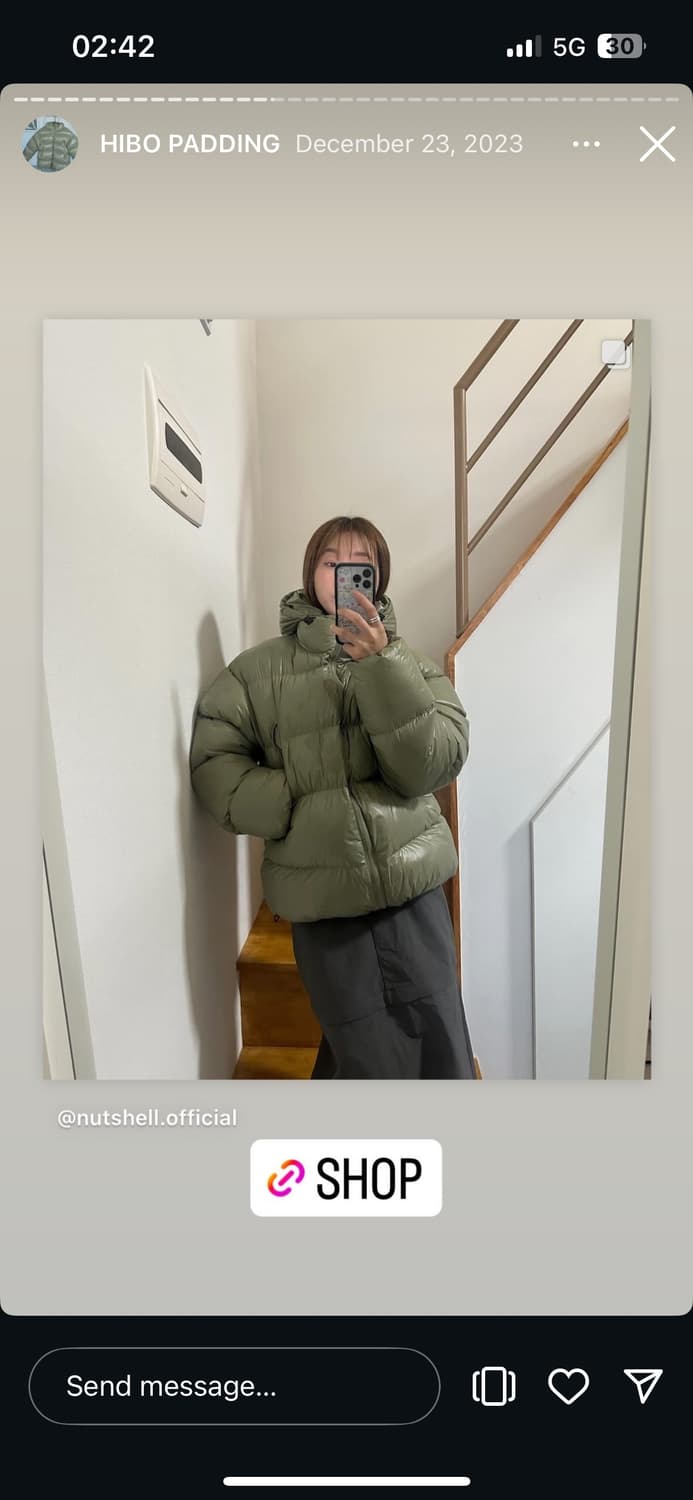 보세 패딩 그린 올리브 상품이미지1