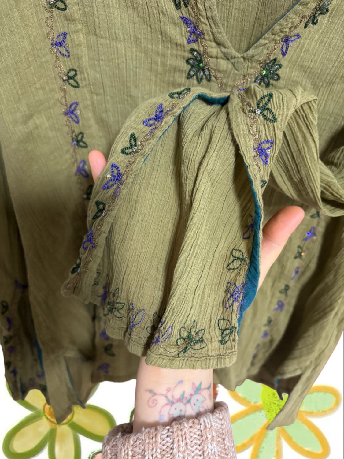 빈티지 히피 보헤미안 블라우스 상품이미지3