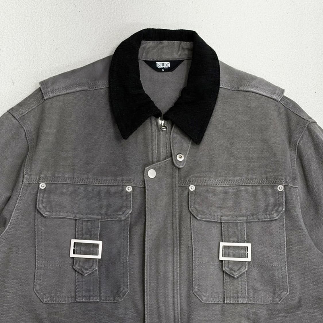 TRILLION 스톤워싱 버클 코튼 워크자켓 XL 상품이미지3