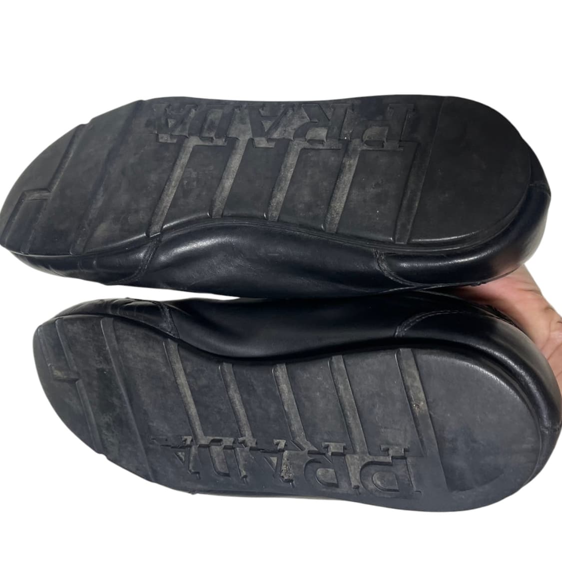 280 44)프라다 로고 가죽 레더 스니커즈 신발 상품이미지6