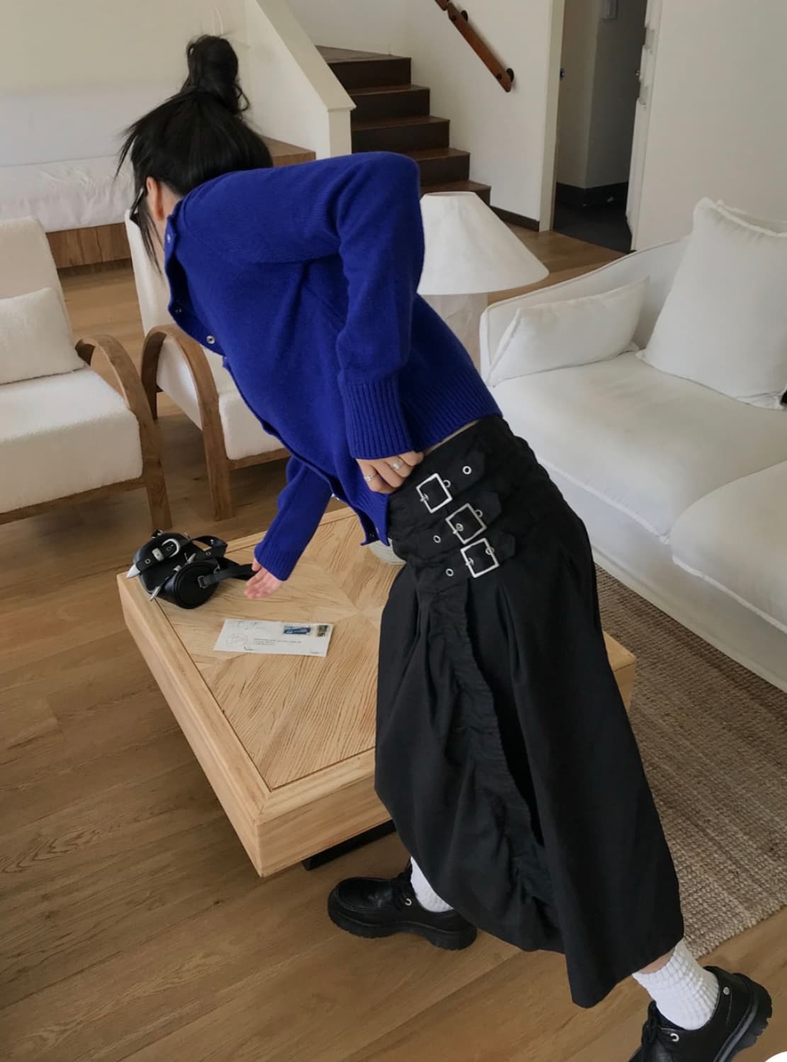 니트가디건 + 스커트 세트 상품이미지2