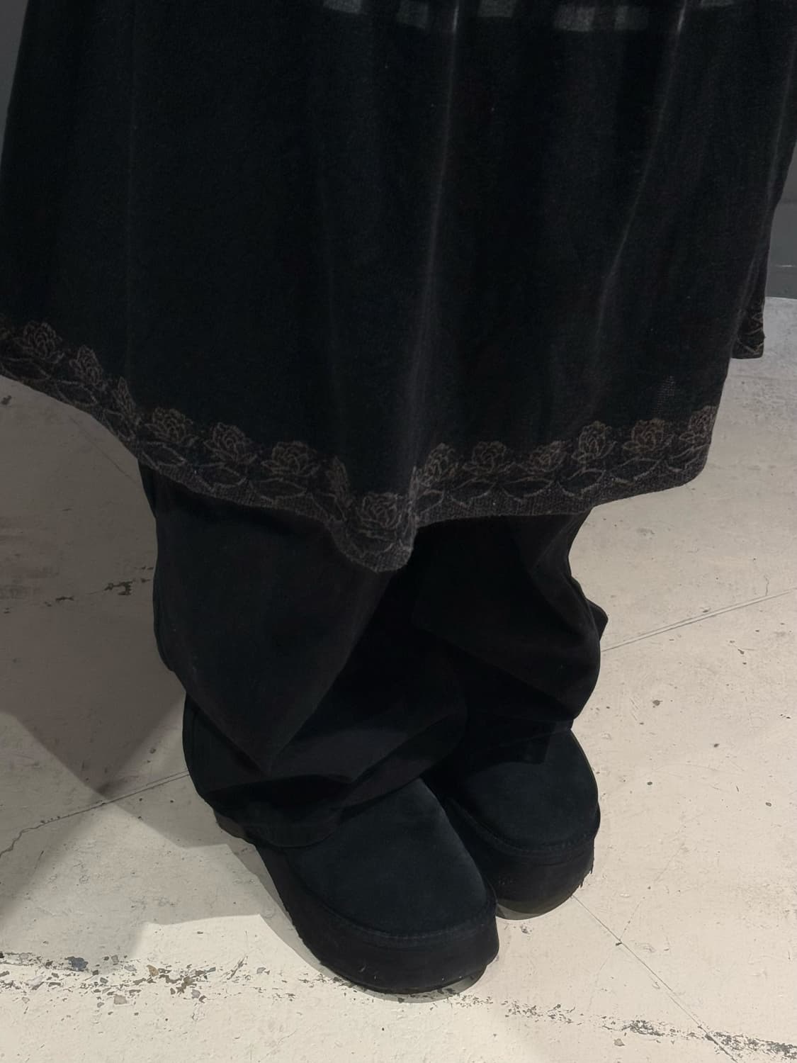 check pattern flower point pleats skirt 상품이미지3