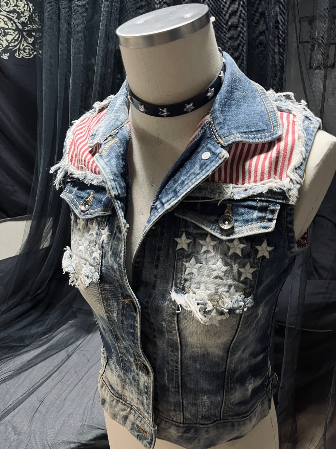 USA 데님 청 조끼  상품이미지2