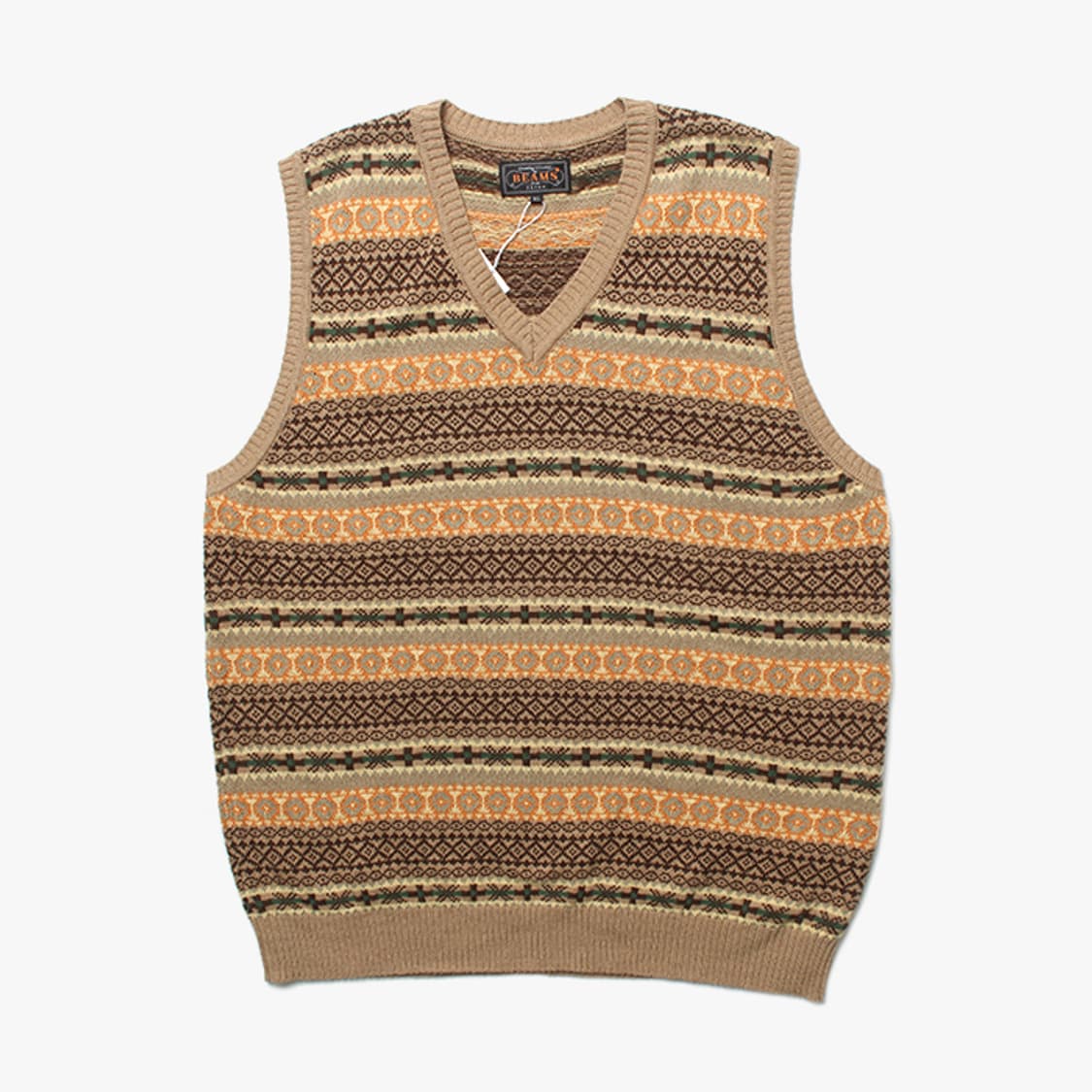 BEAMS PLUS "Pattern Knit Vest" 상품이미지1