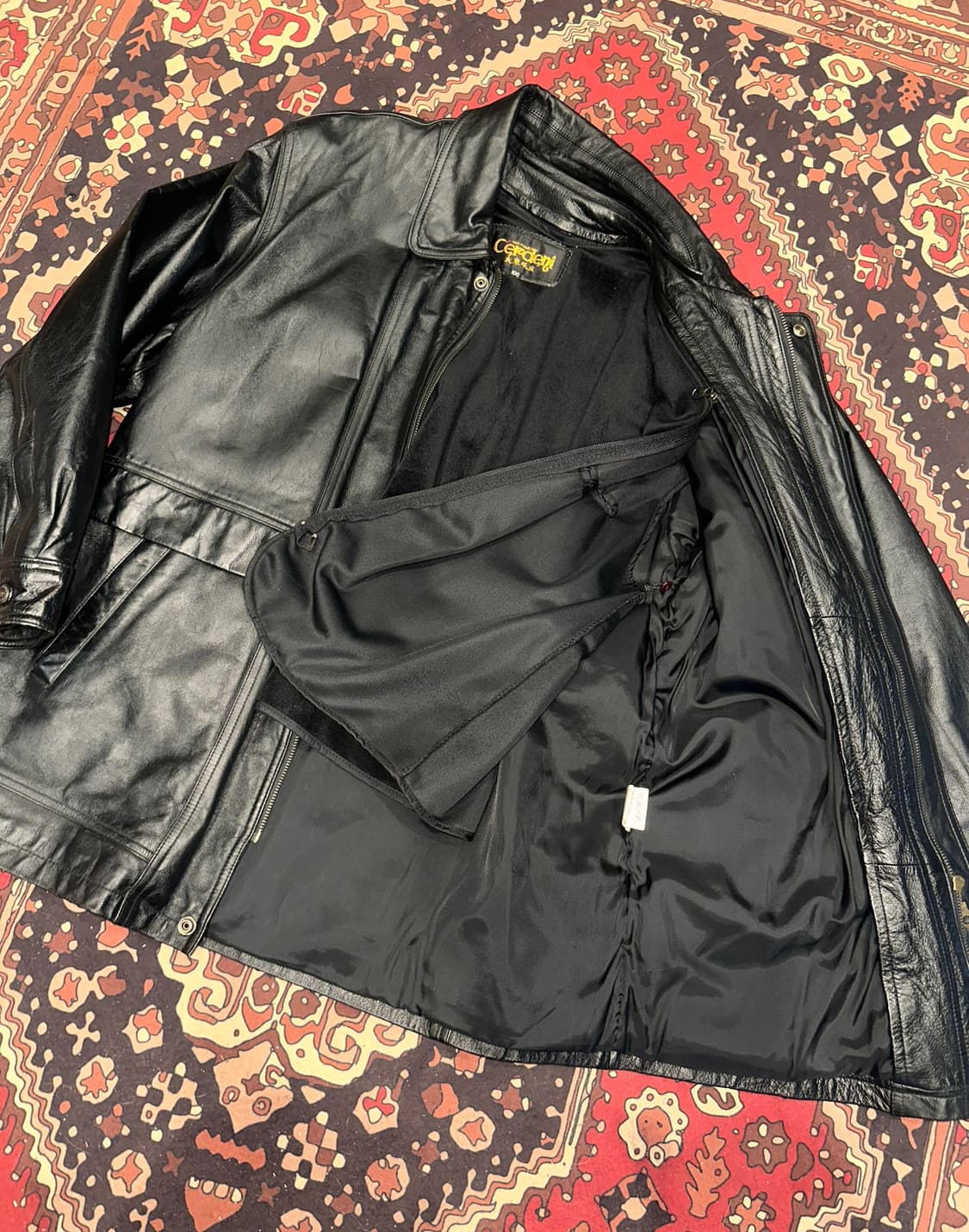 ( L-XL ) 가죽코트 가죽카코트 레더자켓 빈티지가죽 바이커자켓 상품이미지6