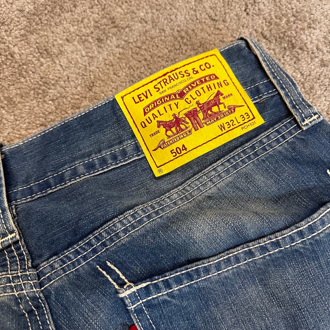 리바이스504 빈티지 페이드 데님 팬츠(32) 상품이미지7