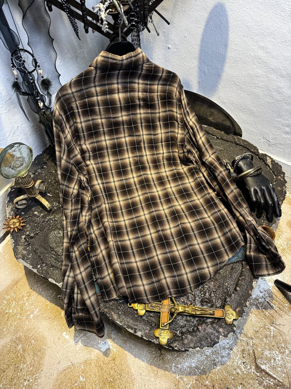 Vintage Brown Check Shirt 상품이미지9