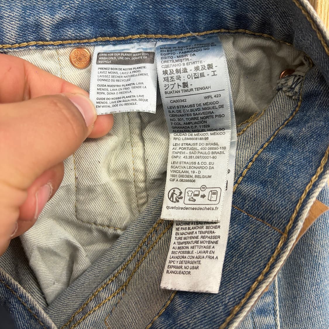 리바이스 501 스트레이트 연청 데님 팬츠 (34) 상품이미지7