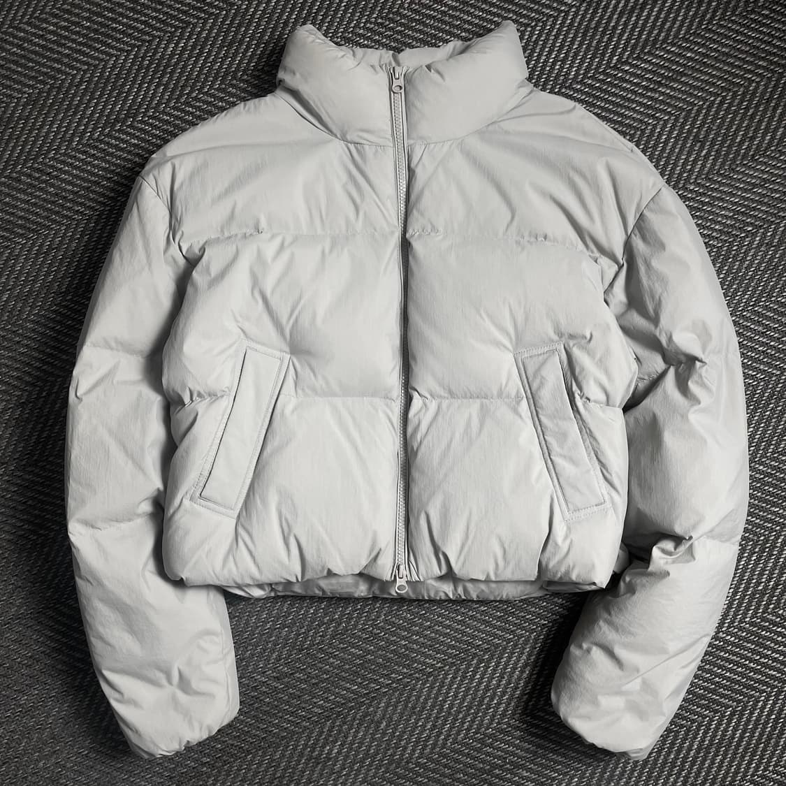 코드그라피 우먼스 덕 다운 푸퍼 크롭 패딩 그레이o 4521 상품이미지1