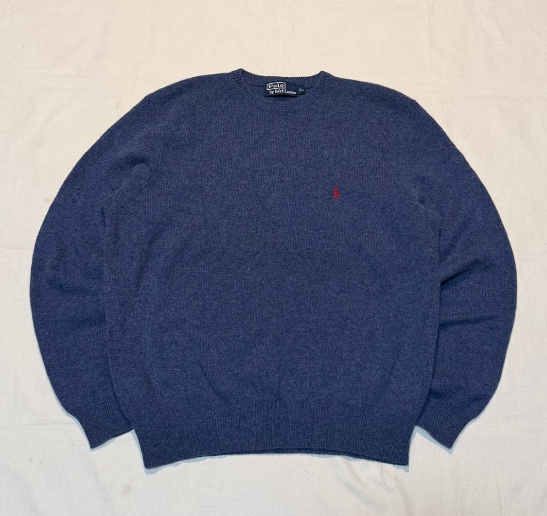 폴로 랄프로렌 라운드넥 울 니트 코발트 블루 상품이미지1