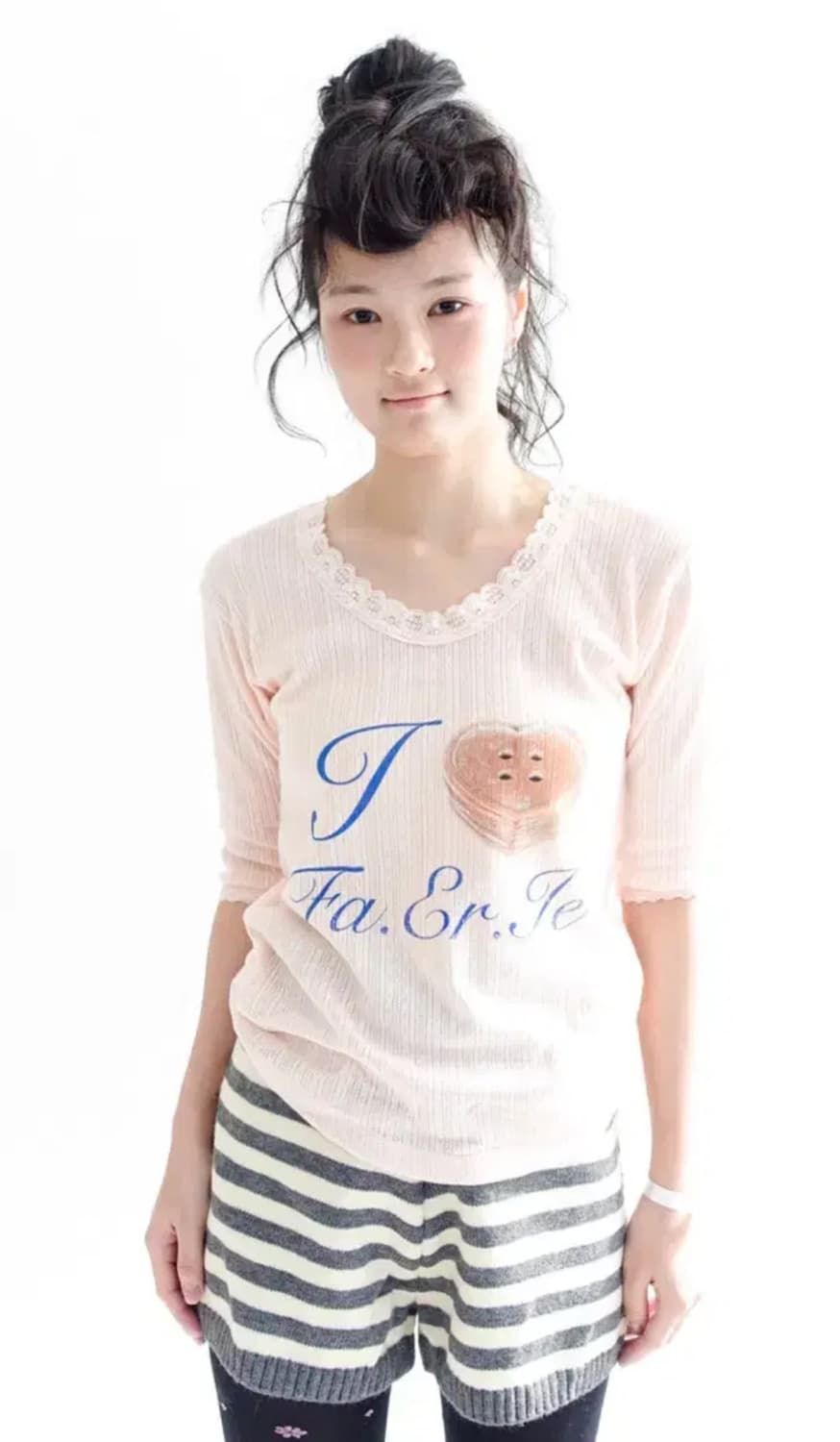 샵페어리 레이스티셔츠 핑크 상품이미지1