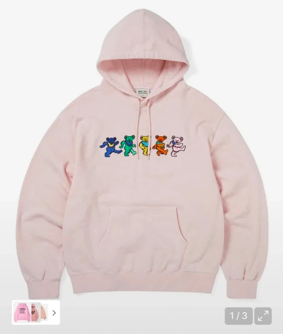 새상품 디스이즈네버댓 그레이트풀데드 후드 헤더 핑크 l사이즈 상품이미지1