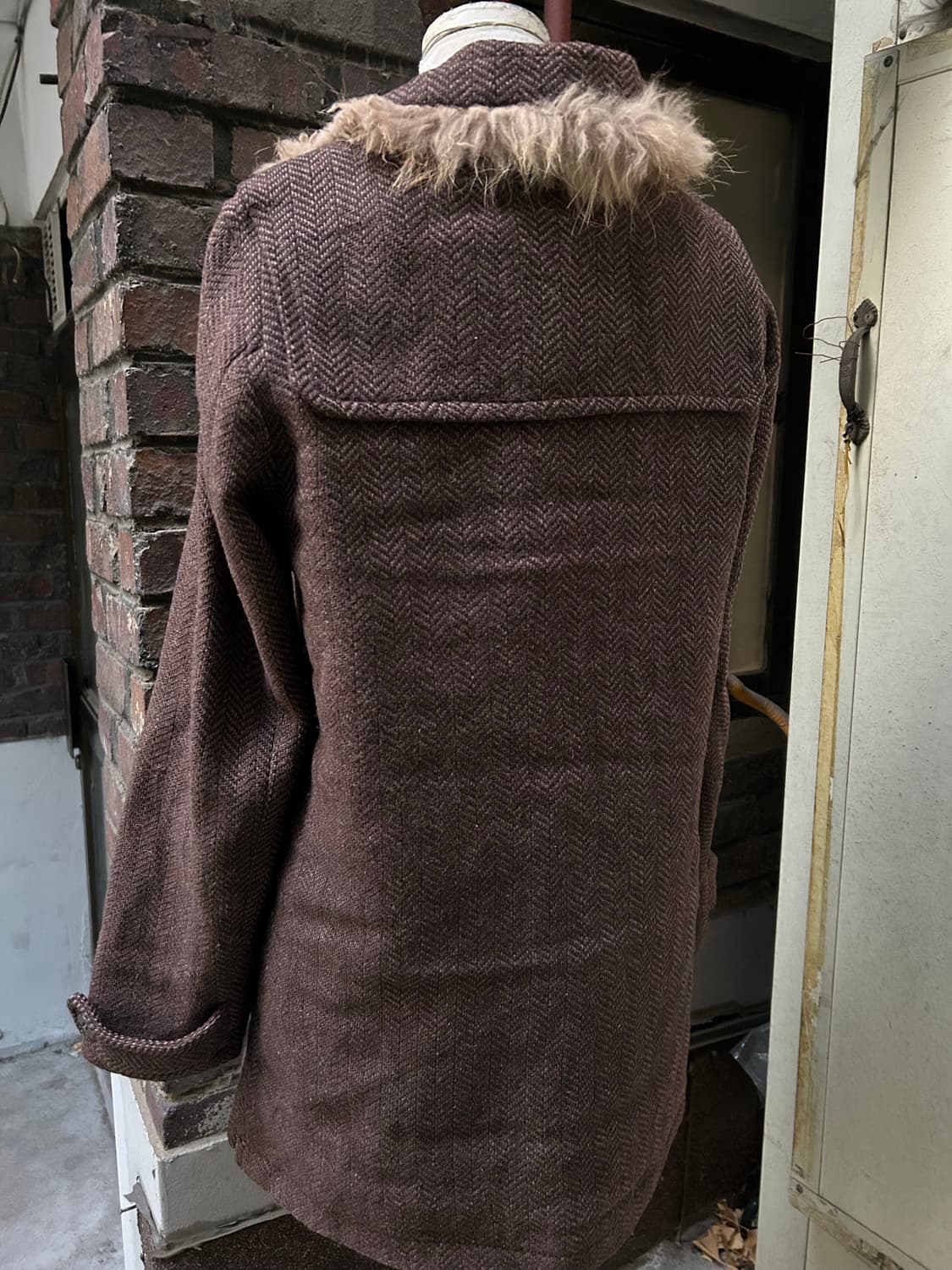 2000s JPN 모리걸 라떼갸루 브라운 울프죠 떡볶이 코트 상품이미지2