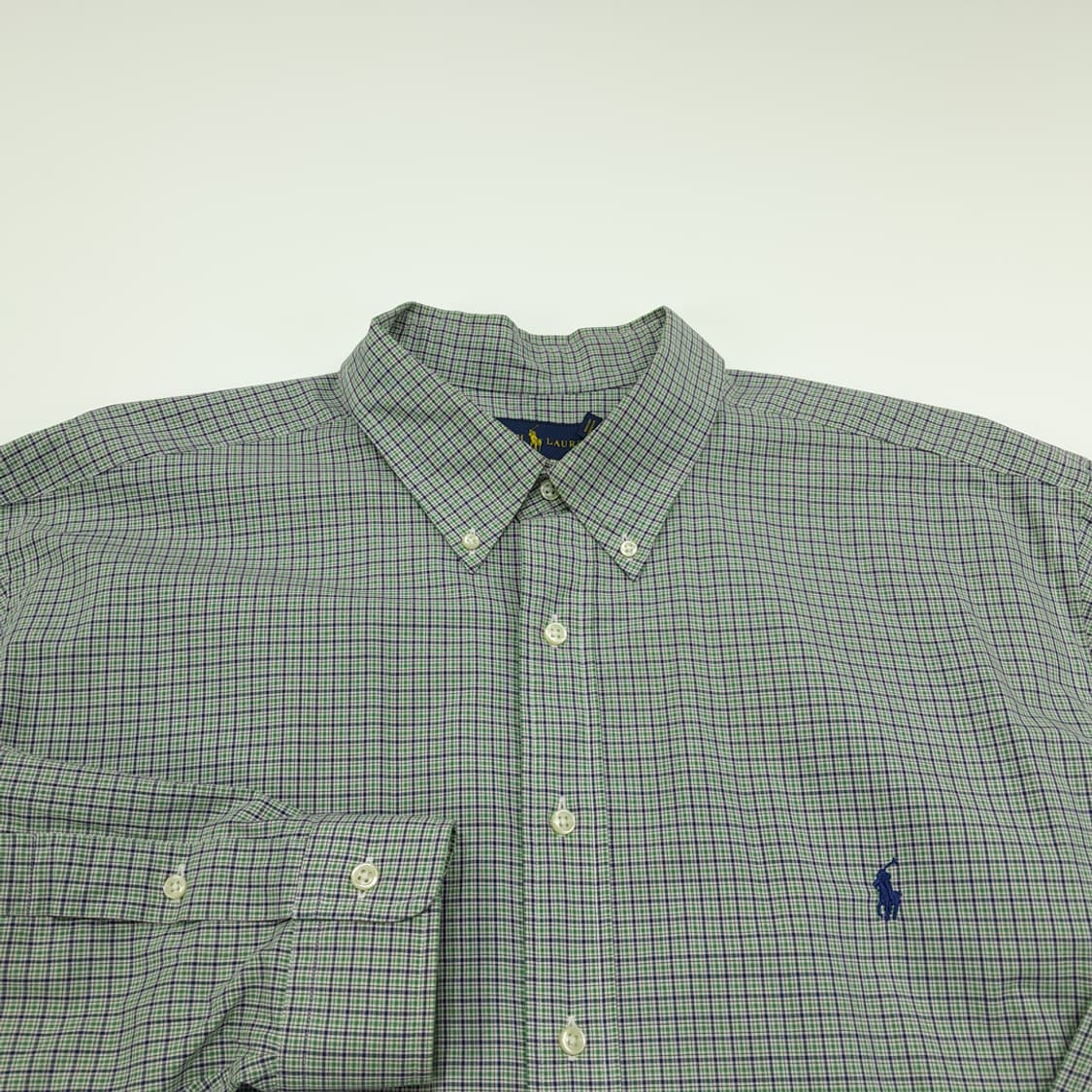 CN784 2XB 폴로 랄프로렌 그린 스몰타탄체크 긴팔 셔츠 남방 상품이미지3