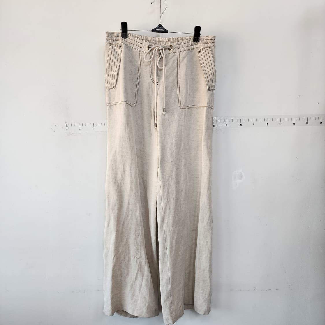 VOV 와이드 린넨 바지 베이지 상품이미지1