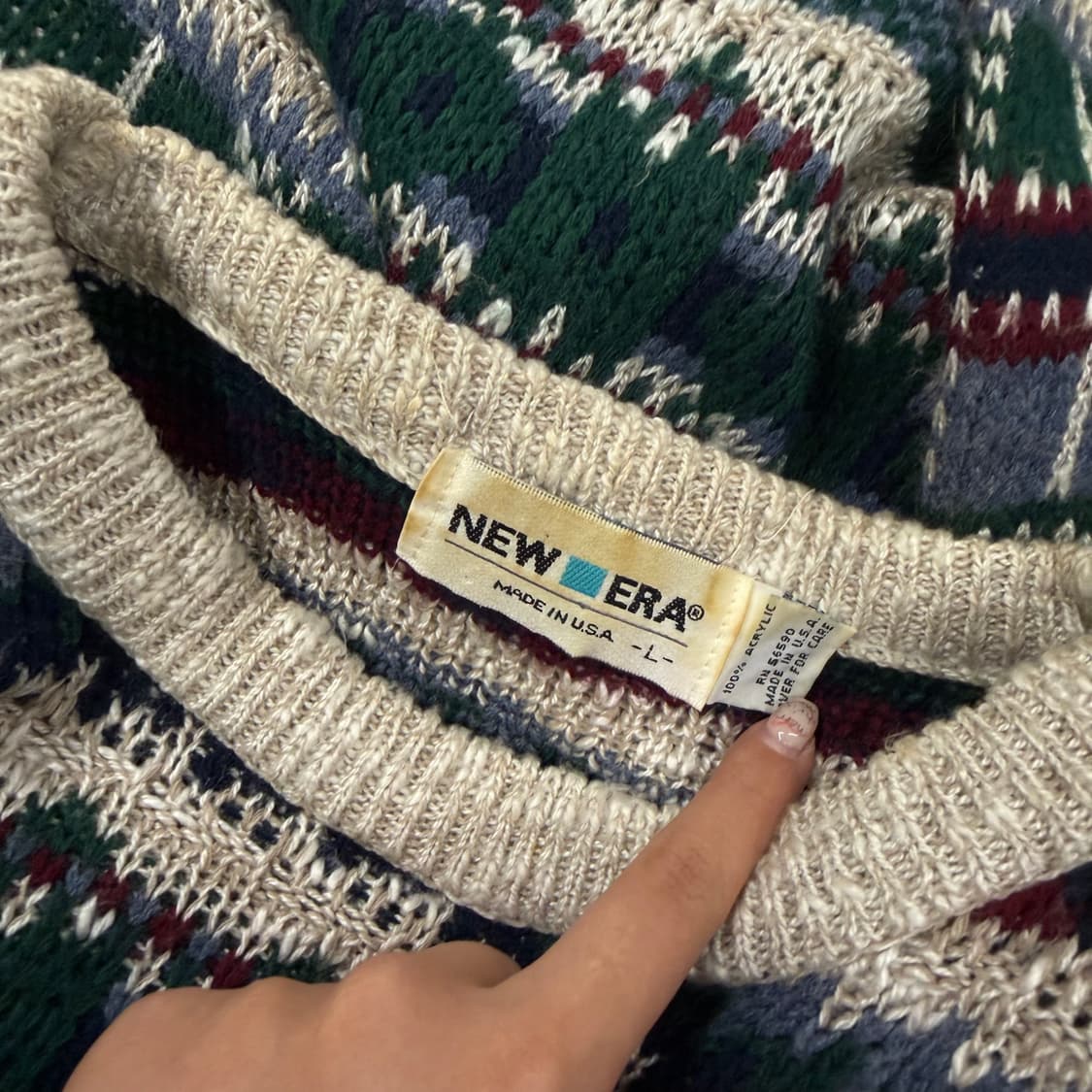 [ 정품/L ] 뉴에라 빈티지 케이블 니트티 상품이미지5