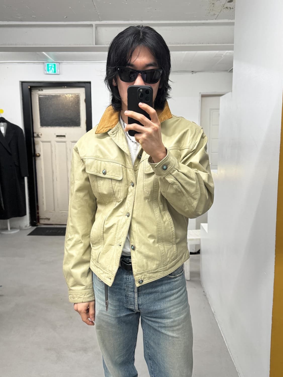  90s Canyon de Chelly 레더 트러커 자켓 상품이미지1