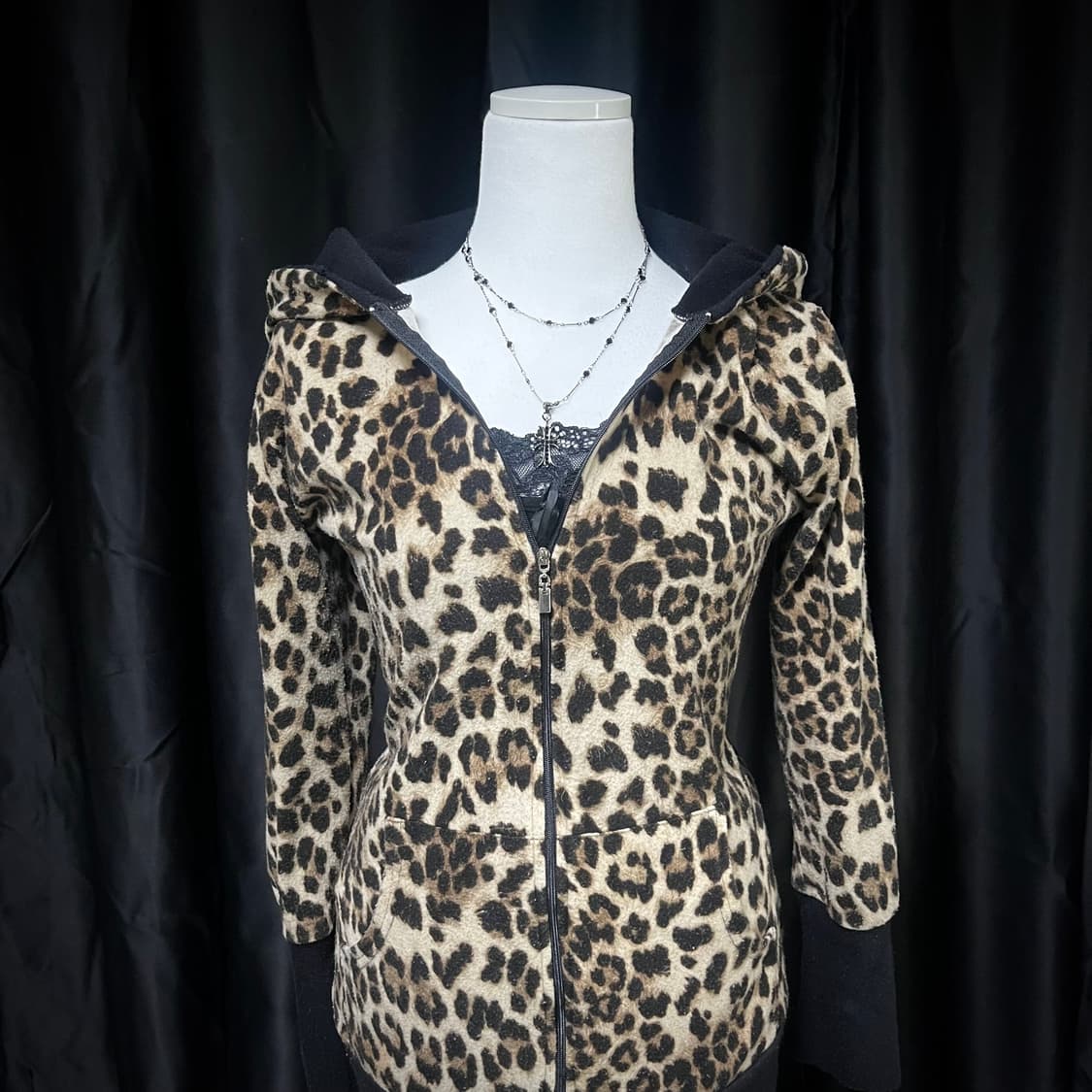 에고이스트 갸루 호피 후드집업 딱붙 원피스 상품이미지3