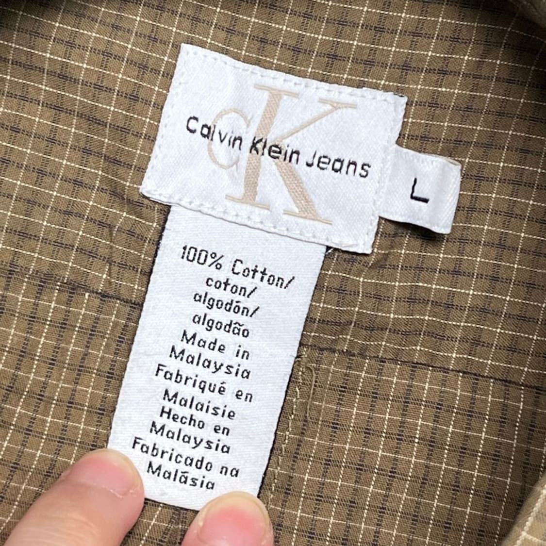  CALVIN KLEIN 체크 셔츠 브라운 L 상품이미지3