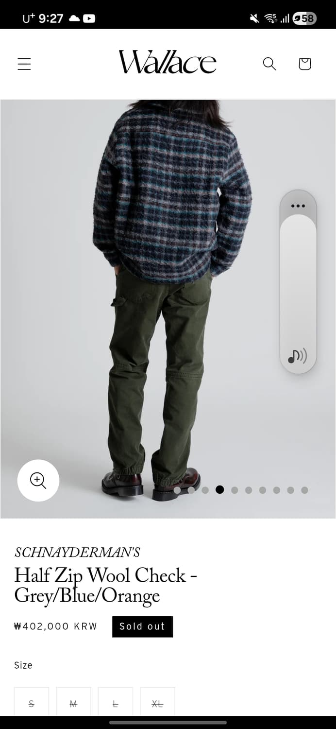 Schnayderman's의 하프 집업 울 체크 자켓 상품이미지2