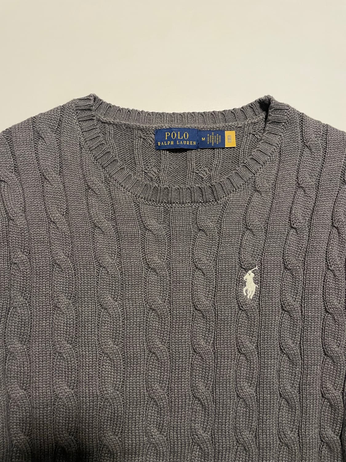 폴로 케이블 니트 진그레이 상품이미지3