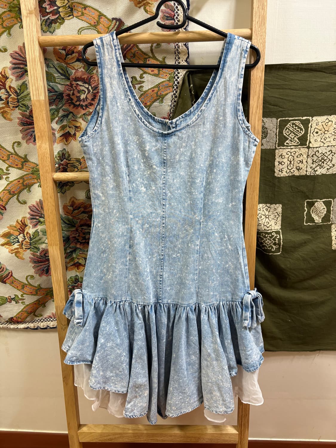 Patty 그런지페어리 데님 리본 레이어드 원피스 상품이미지6