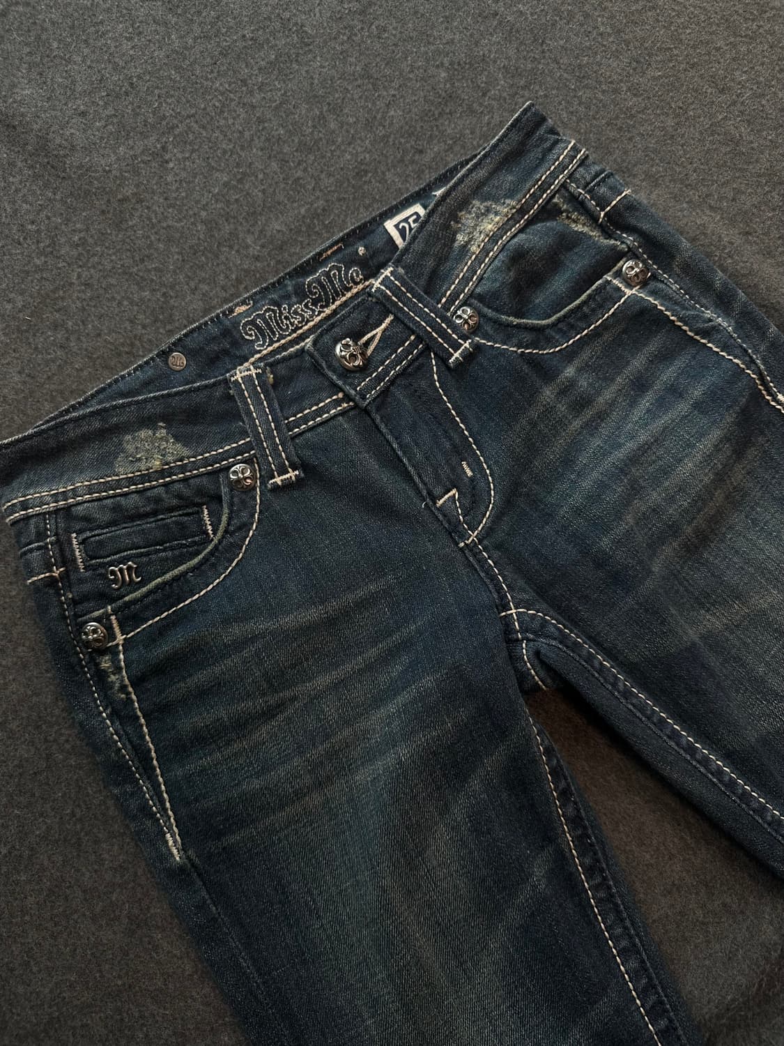 미스미 디테일 백패치 부츠컷 데님팬츠 y2k 펑크 상품이미지3