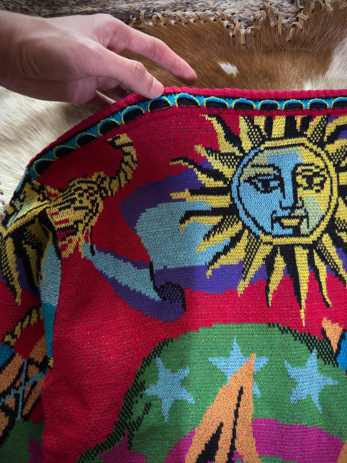 90s YOSHIYUKI KONISHI Psychedelic Sun 니트 상품이미지9