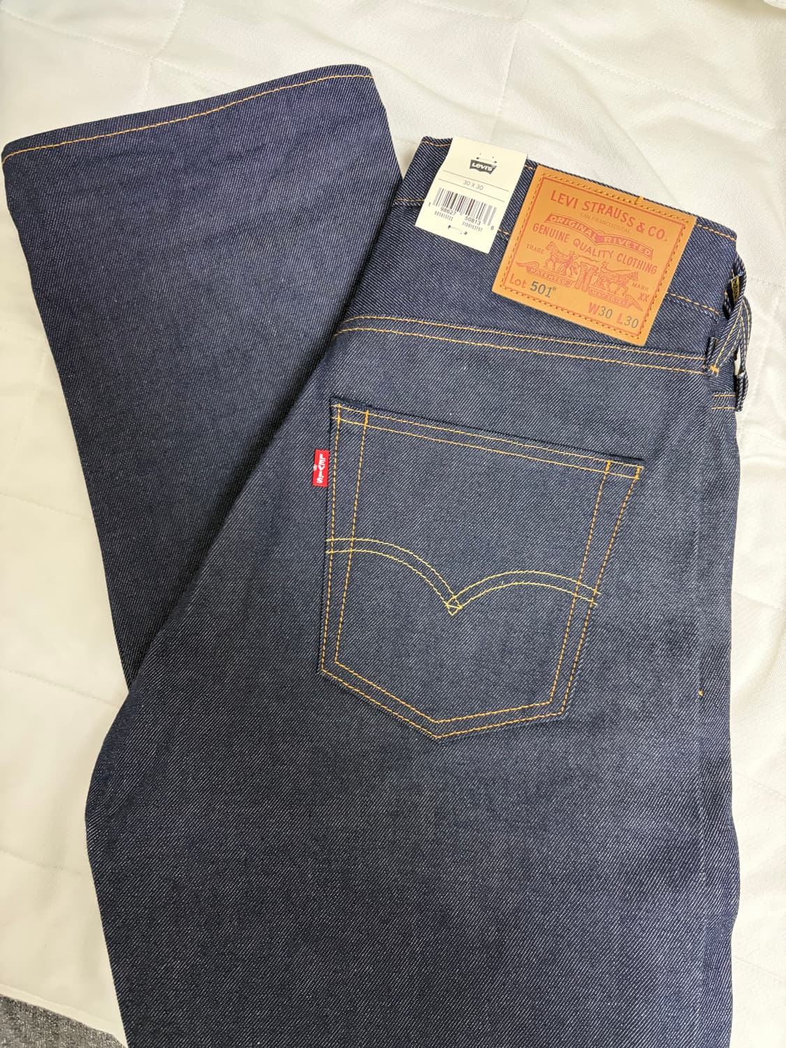 리바이스 501 허드슨 리지드 데님 30x30 셀비지 데님 판매합니다 상품이미지1