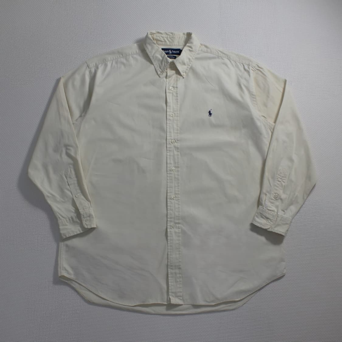 90's Polo 폴로 랄프로렌 블레이크 아이보리 코튼 셔츠 상품이미지1