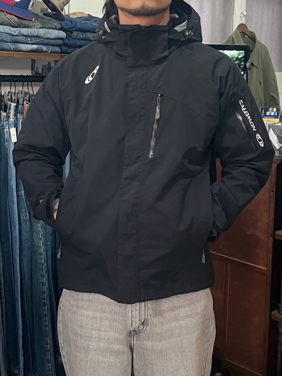 살로몬 바람막이 블랙 M 상품이미지2