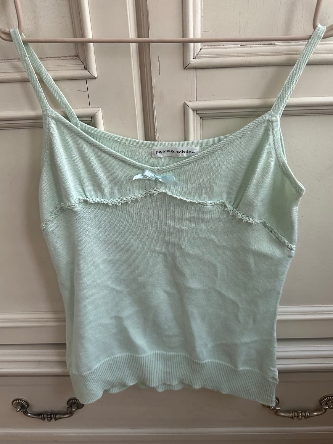 빈티지 민트 민소매 나시 니트 상품이미지1