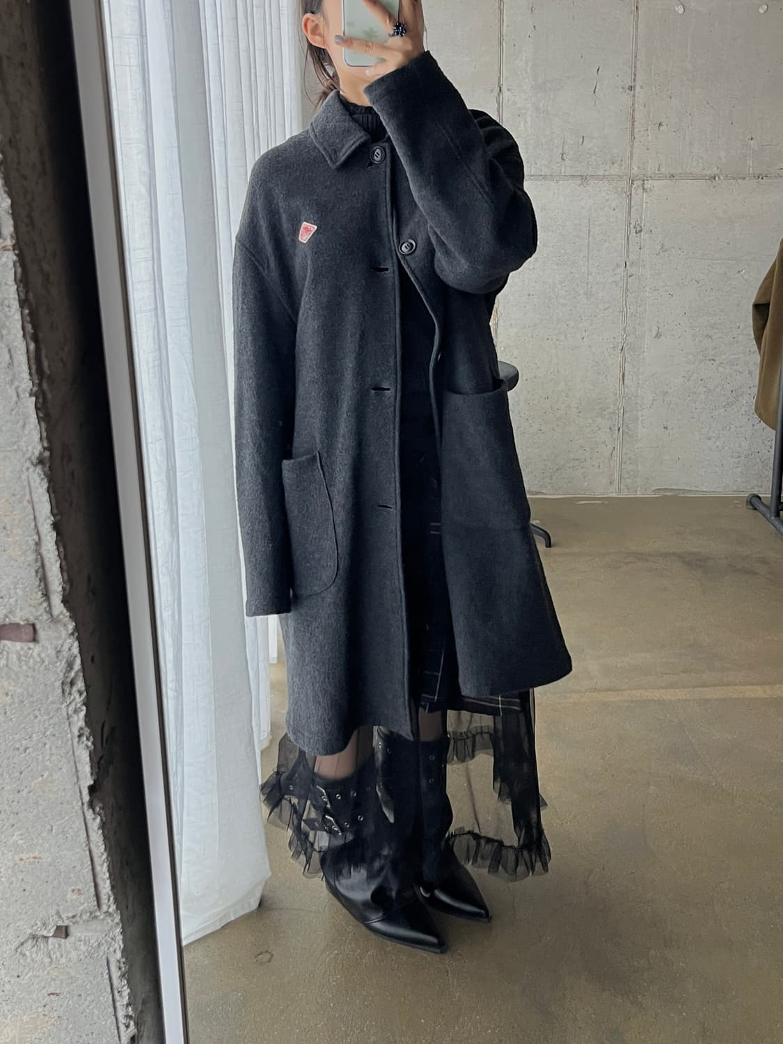 Danton 단톤 라이트 롱 코트 다크그레이 38 상품이미지3