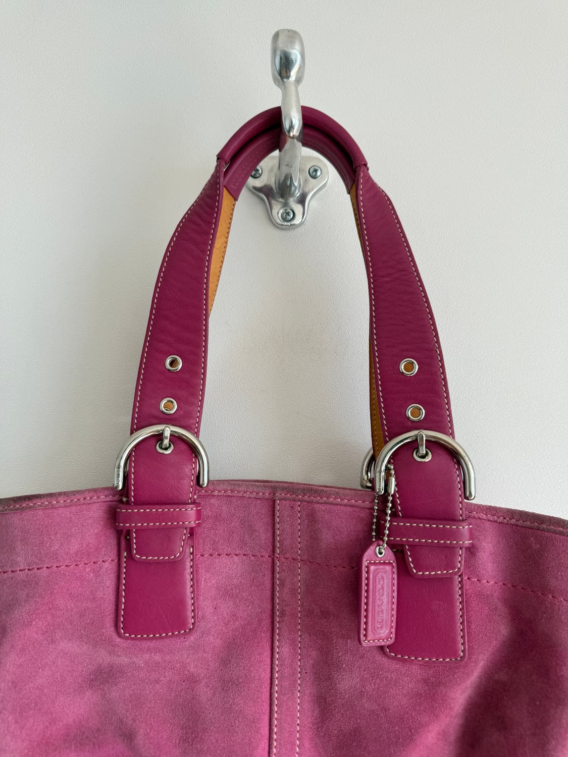 코치(COACH) 스웨이드&레더 토트백(때탐 있음) 상품이미지3