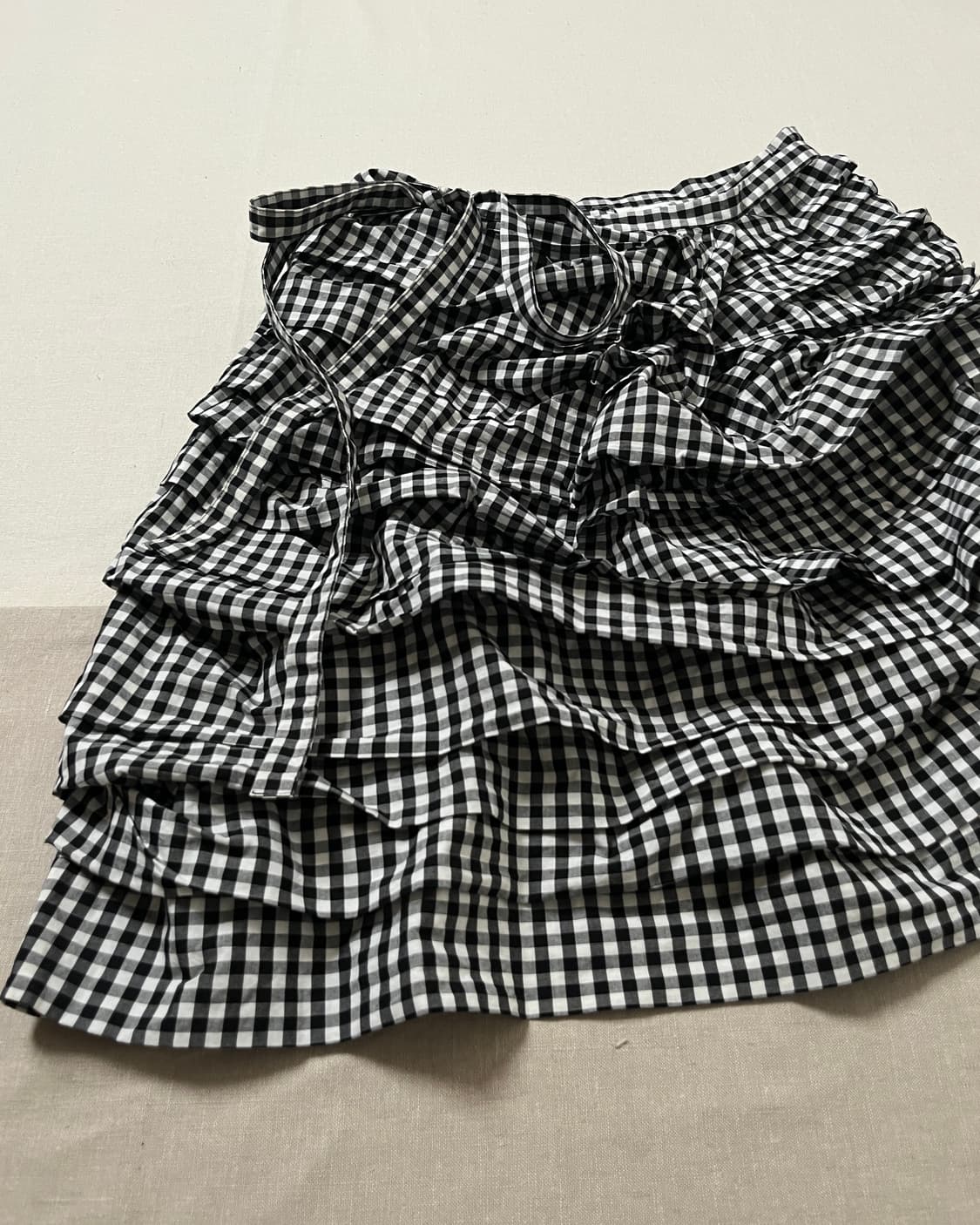꼼데가르송 깅엄체크 러플 랩스커트 comme des garcons 상품이미지7