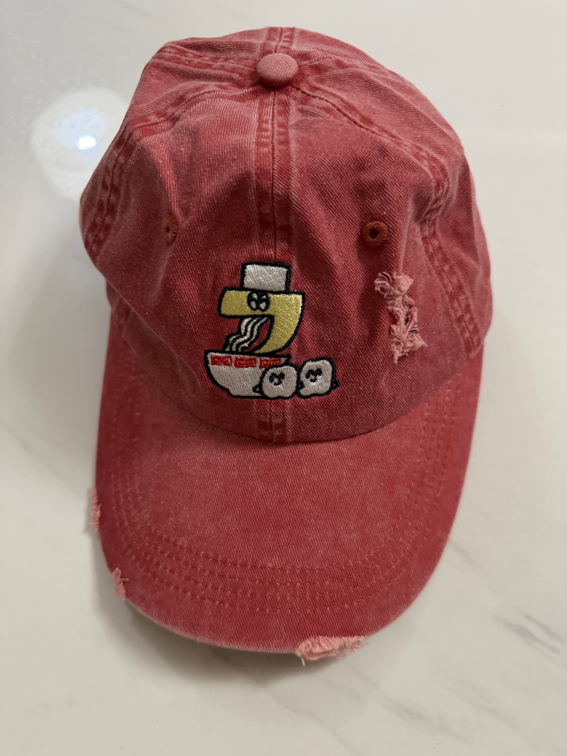 워싱 디스트로이드 자수 볼캡  상품이미지1