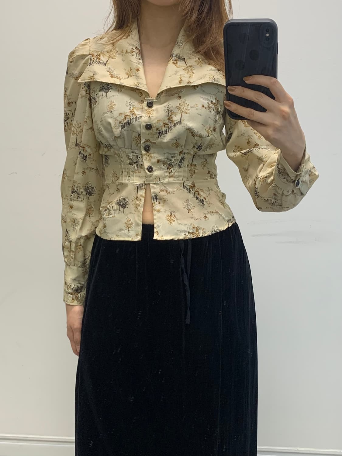 빅카라 퍼프 블라우스 상품이미지2