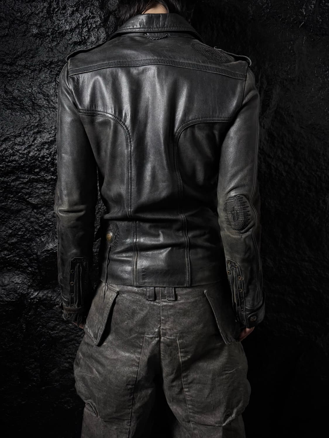 14th Addiction Distressed Leather Jacket 상품이미지3