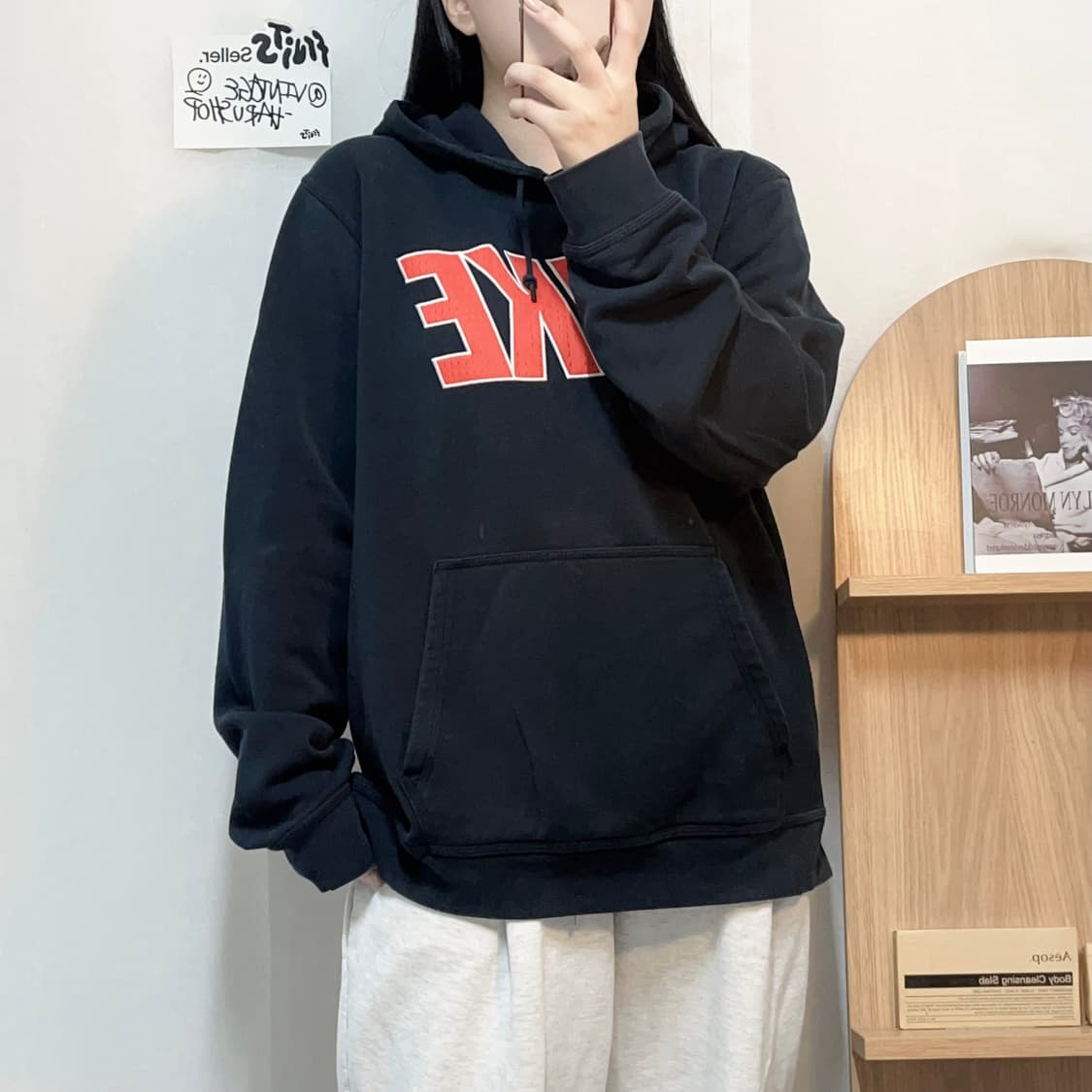 [정품] 나이키 딥네이비 빅로고 후드티 [ L ] 상품이미지2