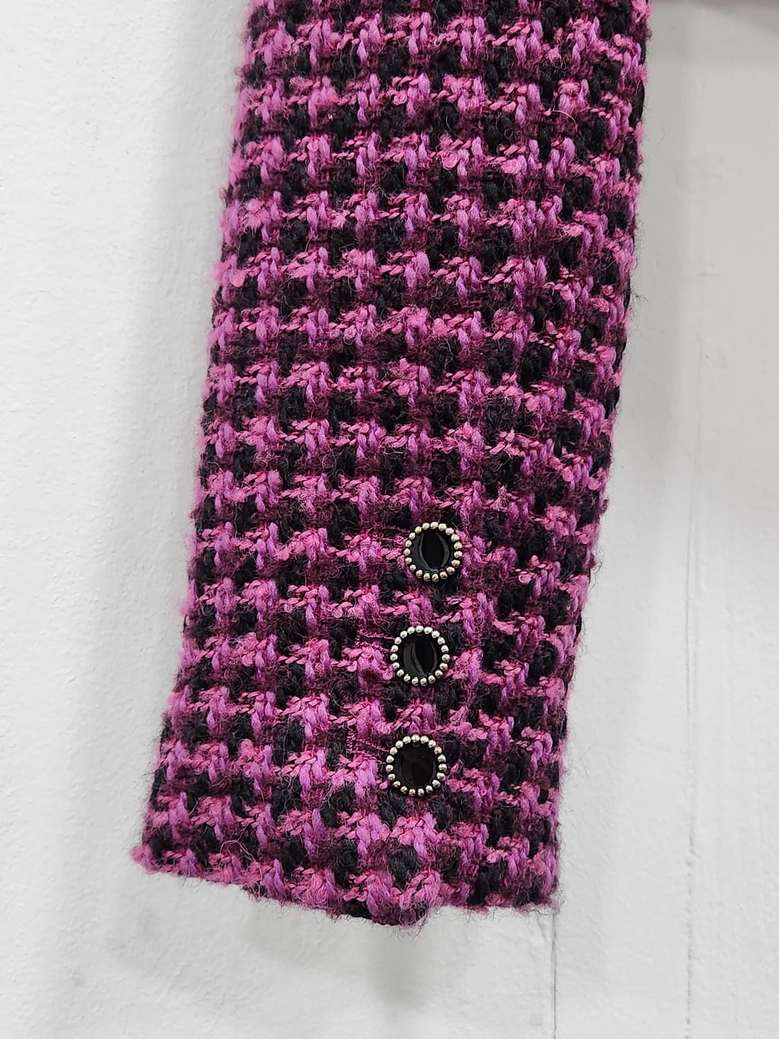 [S] 자라 ZARA 핑크 체크 트위드 크롭 자켓 여성 S 상품이미지4