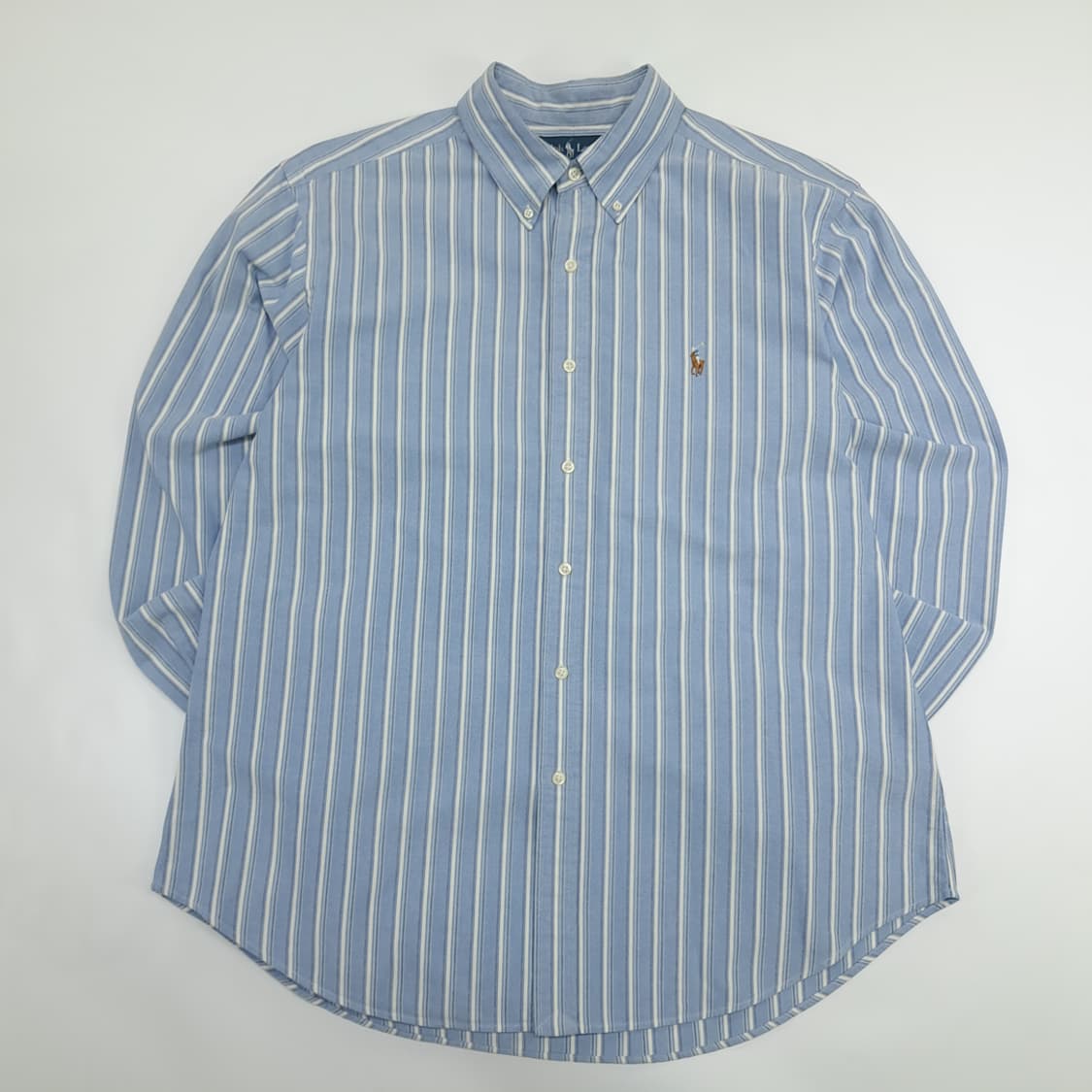 Co918 XL 폴로 랄프로렌 클래식블루 스트라이프 긴팔 셔츠 남방 상품이미지1